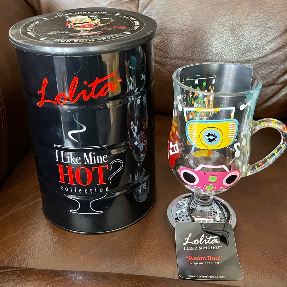 Lolita I Like Mine Hot coffee glass “Boom Box”